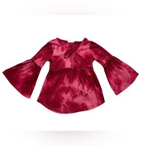 Paper Tee Maroon Bell Sleeve Blouse